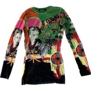 super rare 90s jean paul gaultier long sleeve mesh top!